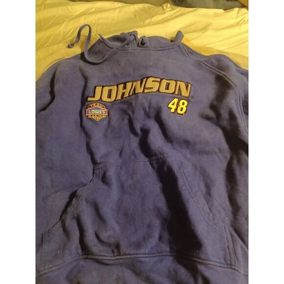 Vintage Jimmie Johnson Lowes #48 NASCAR‎ Racing Hoodie Men's M Navy - Picture 1 of 6